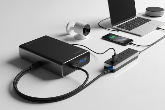 Keep your essential devices running when the grid goes down. This integrated power solution combines a high-capacity portable battery with a surge-protected power strip, ensuring uninterrupted operation for security cameras, smartphones, laptops, and smart home devices during outages. The powerbank delivers extended runtime for critical equipment, while the surge strip protects against voltage spikes and provides multiple outlets for simultaneous charging. Ideal for apartment dwellers and homeowners priorit