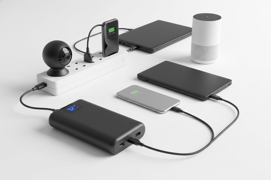 Keep your essential devices running when the grid goes down. This integrated power solution combines a high-capacity portable battery with a surge-protected power strip, ensuring uninterrupted operation for security cameras, smartphones, laptops, and smart home devices during outages. The powerbank delivers extended runtime for critical equipment, while the surge strip protects against voltage spikes and provides multiple outlets for simultaneous charging. Ideal for apartment dwellers and homeowners priorit