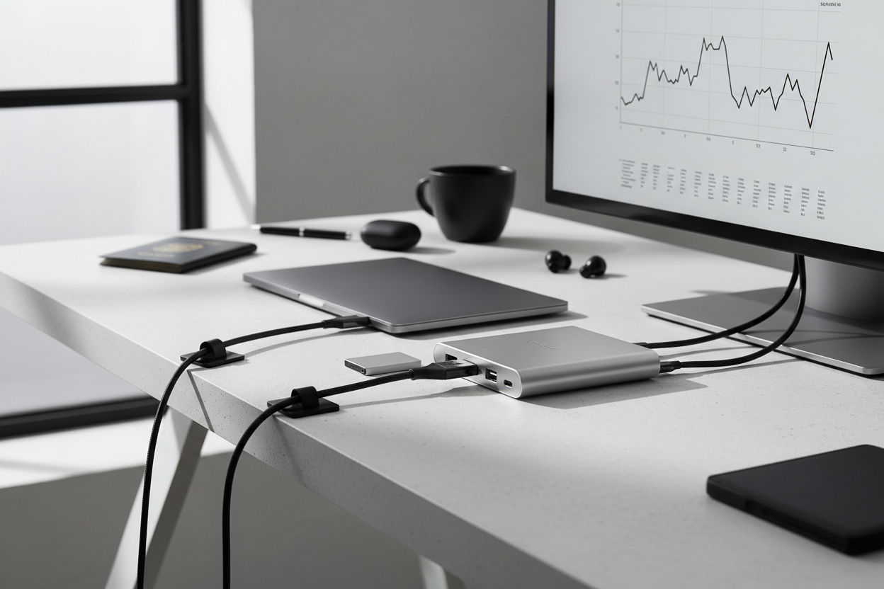 The Baseus USB-C Travel Hub redefines portable connectivity for professionals and digital nomads. This slim, engineered hub consolidates essential connections into a single compact device, eliminating the need for multiple adapters when traveling or working remotely. The integrated 65W Power Delivery passthrough charges your laptop or tablet simultaneously while connecting peripherals—no compromise between power and functionality. HDMI output enables instant projection to displays or external monitors, whil