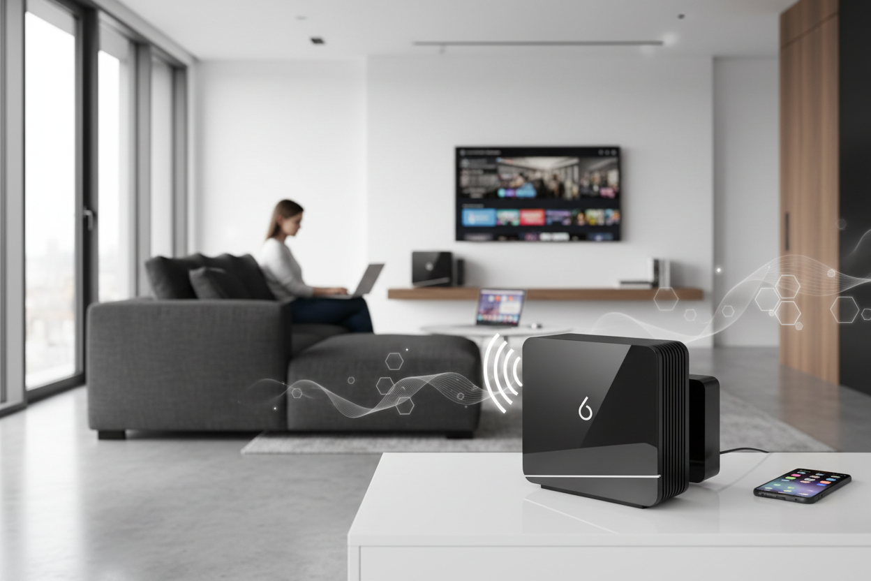 Transform your apartment's connectivity with this comprehensive Wi-Fi 6 upgrade solution. The kit pairs a high-performance Wi-Fi 6 router with a dedicated range extender, eliminating dead zones and delivering faster speeds throughout your space. Wi-Fi 6 technology offers improved efficiency, reduced latency, and better performance when multiple devices connect simultaneously—ideal for streaming, gaming, and remote work. The extender seamlessly integrates with your primary router, expanding coverage to reach